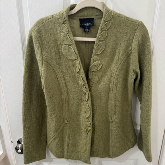 Cynthia Rowley x Anthropologie Wool Olive Green Cardigan - Picture 1 of 7